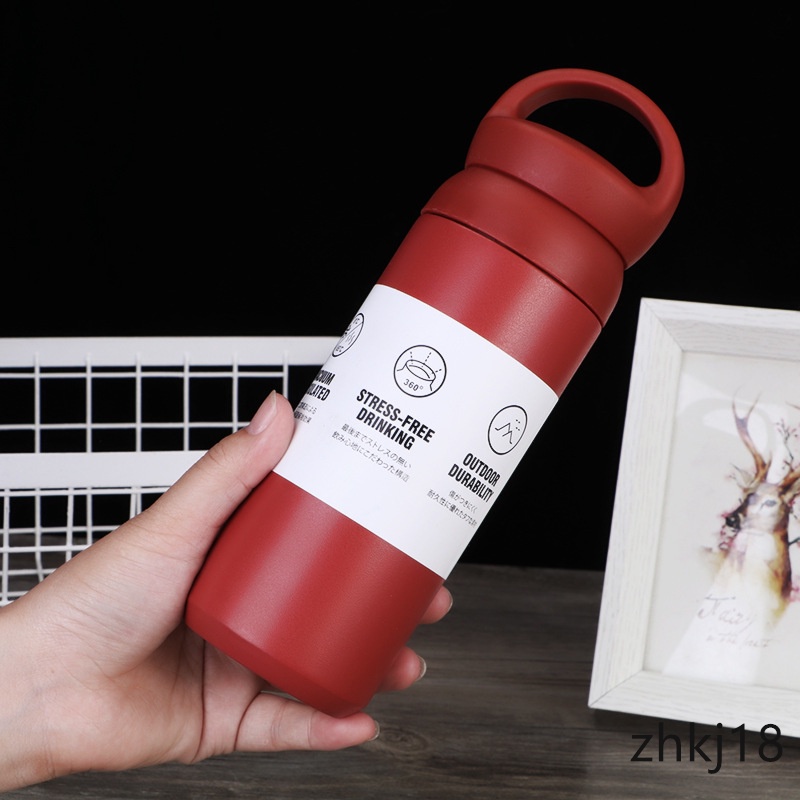Bình Đựng Nước Giữ Nhiệt Bằng Thép Không Gỉ Hai Lớp Với Tay Cầm 350ML 480ML
