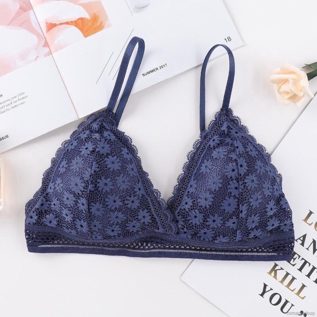 Áo ngực ren không gọng - Áo Bralete kiểu pháp Ôm nâng ngực Tự nhiên