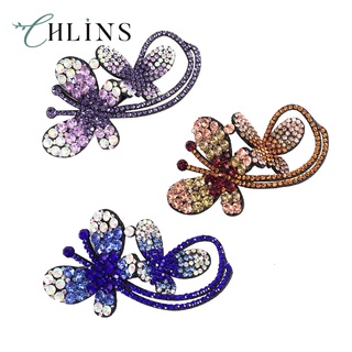 Kẹp mỏ vịt CHLINS họa tiết bướm đính đá quý nhân tạo dùng kẹp tóc mái