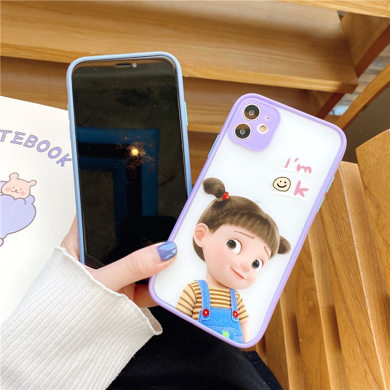 Ốp lưng iphone Couple Doll nhám viền nổi cong 5/5s/6/6plus/6s/6splus/7/7plus/8/8plus/x/xr/xs/11/12/pro/max/plus/promax | BigBuy360 - bigbuy360.vn