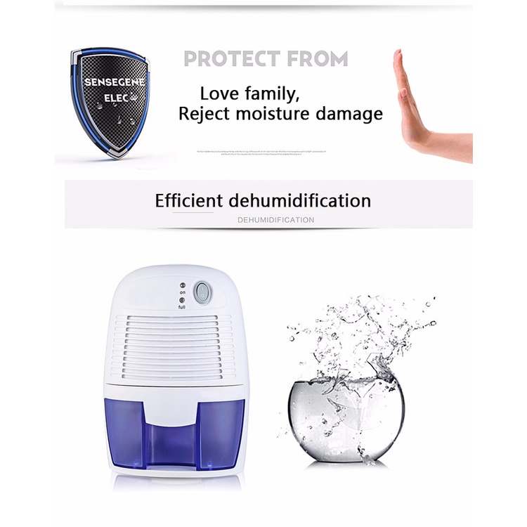 Máy hút ẩm không khí mini cầm tay tiện dụng cho phòng ngủ