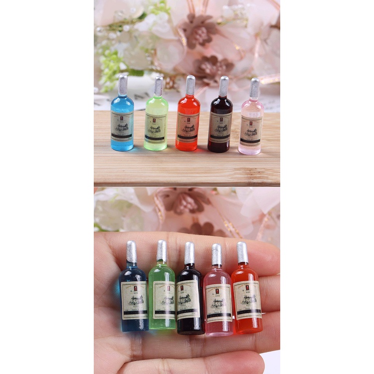 mô hình chai rượi van trái cây phụ kiện trang trí nhà búp bê charm slime