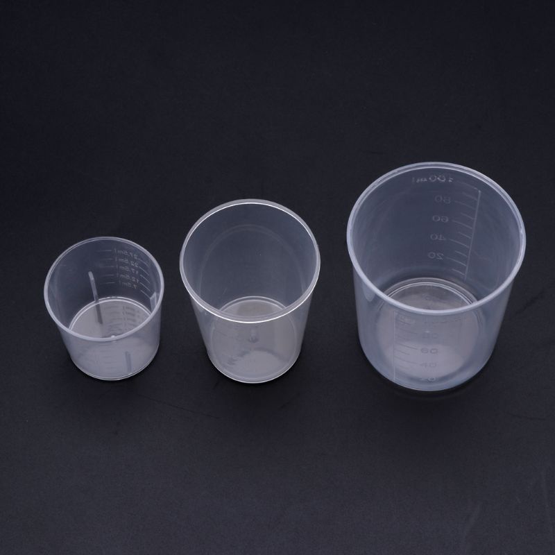 Set 3 cốc đo lường epoxy resin 30 50 100ml bằng nhựa làm trang sức diy