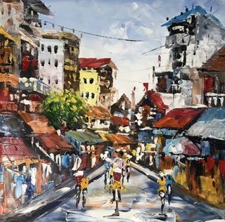 Tranh sơn dầu phố cổ Hà Nội
