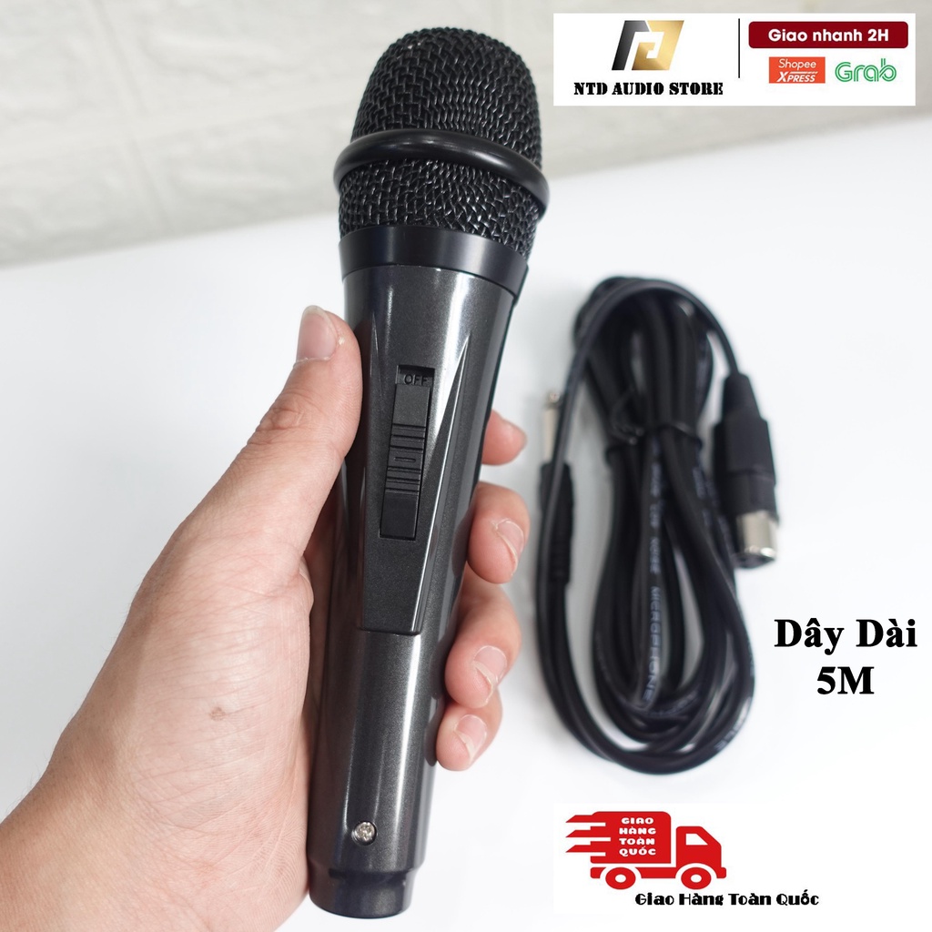 Micro Karaoke có dây Vỏ Nhựa hát nhẹ và bắt giọng Cực Hay| Micro Phù Hợp cho loa kéo, dàn karaoke gia đình