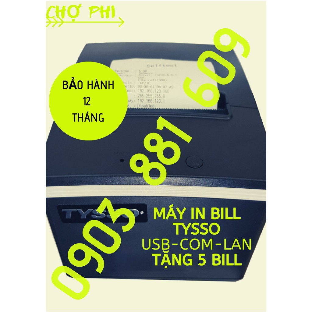 Máy In Hóa Đơn Tysso TS 085 (USB + COM + LAN) - TẶNG 5 BILL