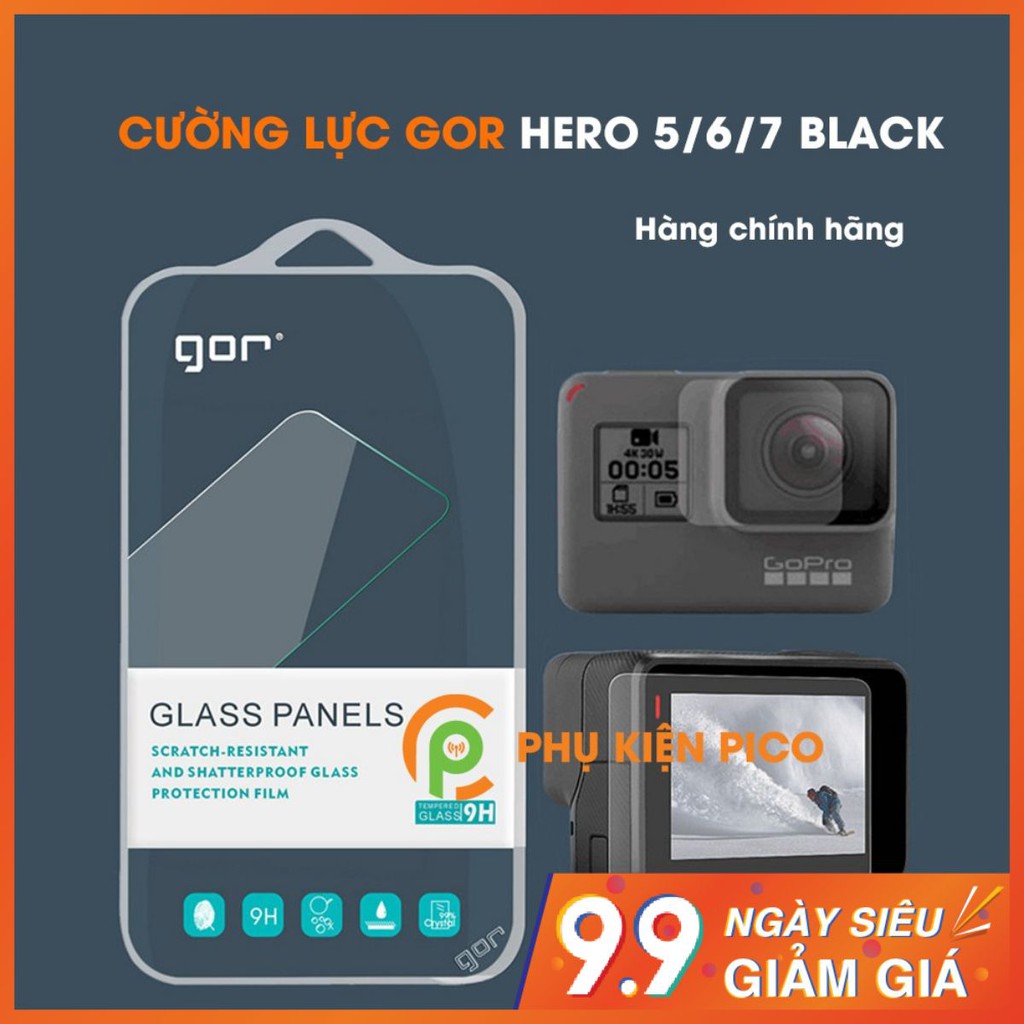 [XẢ HÀNG] Cường lực GoPro Hero 5 Black, Hero 6 Black, Hero 7 Black chính hãng Gor trong suốt độ cứng 9H