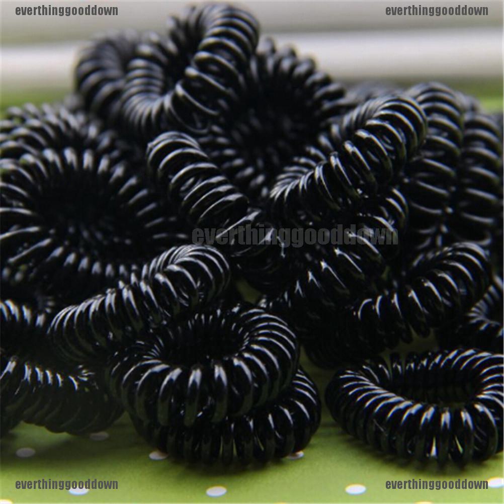 Set 10 Dây Buộc Tóc Nhựa Màu Trơn Tiện Dụng