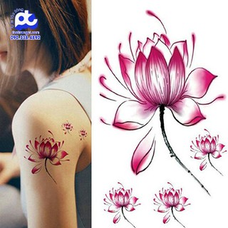 Hình Xăm Dán Tattoo Hoa Sen