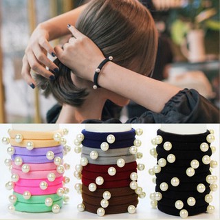 Dây chun buộc tóc ngọc trai Đen và Mix màu đẹp hot