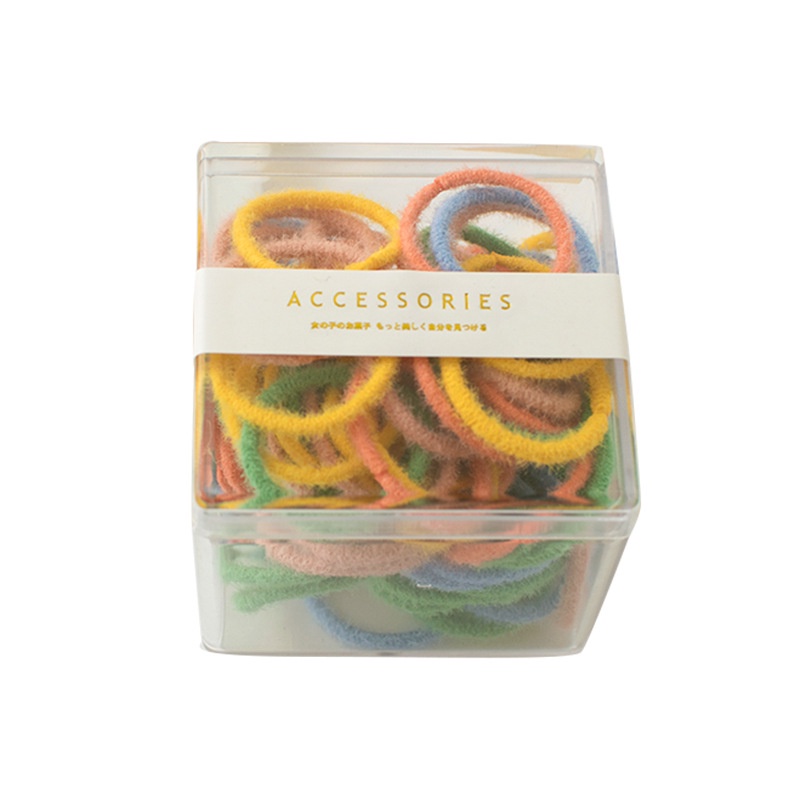 Bộ 100 Dây Thun Cột Tóc Phong Cách Hàn Quốc Cho Nữ