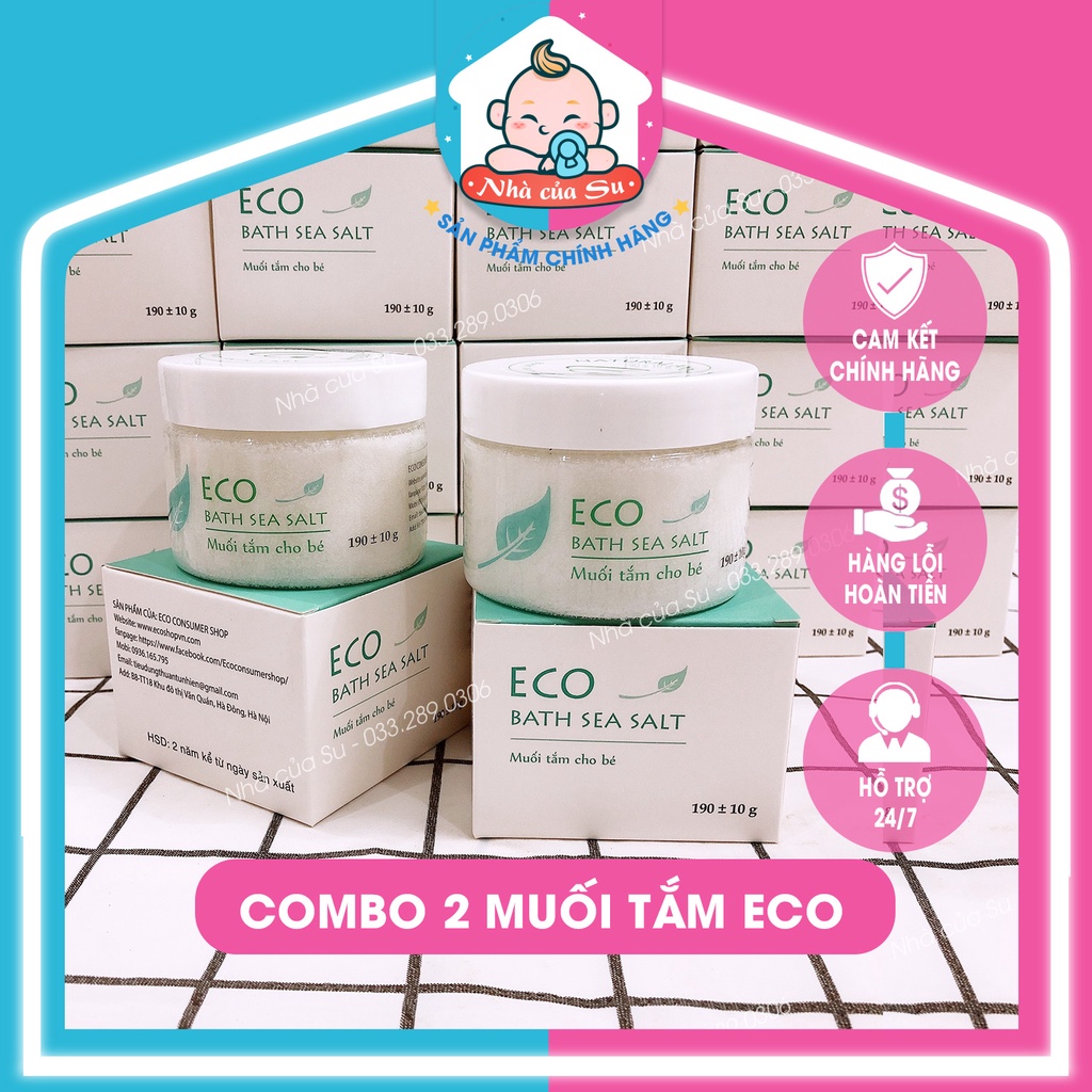 Combo 2 muối tắm bé Eco 200gFREESHIPMuối tắm thảo dược cho bé, 100% từ thiên nhiên an toàn với trẻ sơ sinh Nha cua su2