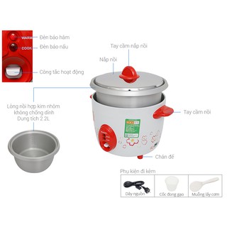 Nồi cơm điện Sharp 2.2 lít KSH-D22V