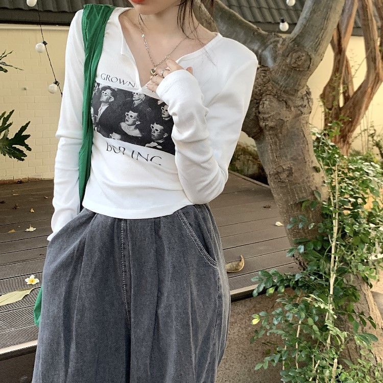 Áo polo Tay Dài Màu Xám Thiết Kế Thanh Lịch Cho Nữ