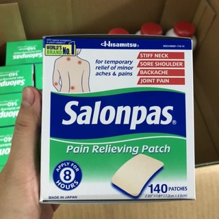 ❤ hộp 140 cao dán salonpas pain relieving patch mỹ 7.2cm x 4.6cm giảm đau nhức hỏa tốc
