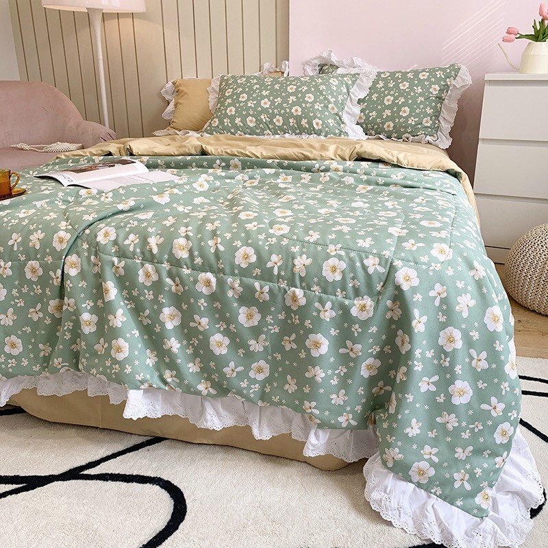 Bộ Chăn Trần Ga Gối Cotton Tencel Chăn Trần Nhiều Mẫu Siều Xinh Dành Cho Mọi Lứa Tuổi