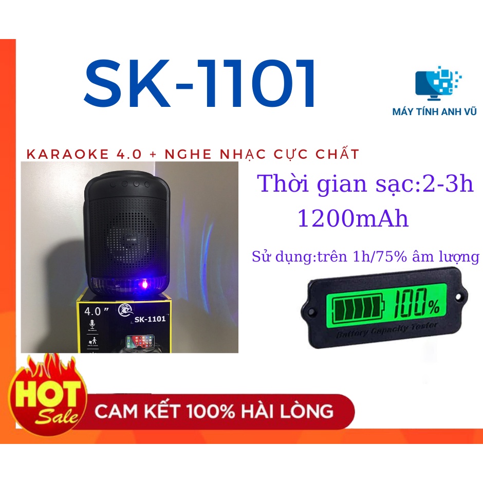 LLoa Karaoke Bluetooth SK-1101 Loa Chắc Chắn, Thiết Kế Có Tay Cầm Tiện Lợi Cầm Đi Lại Hoặc Đi Chơi Xa