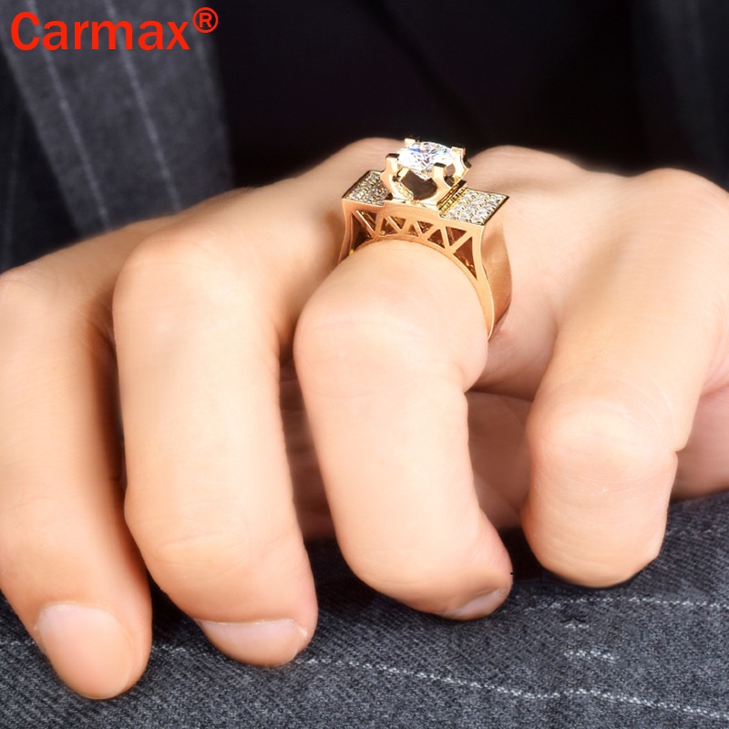 Nhẫn Nam Họa Tiết Moissanite Độc Đáo