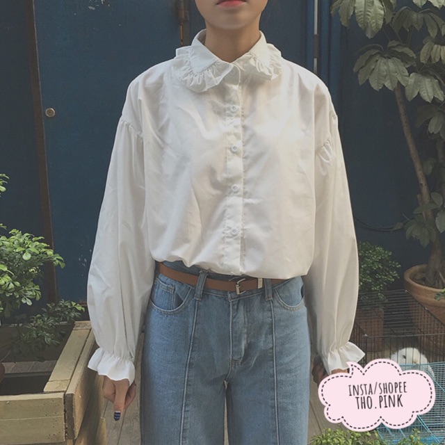 Áo ulzzang sơ mi tay bồng