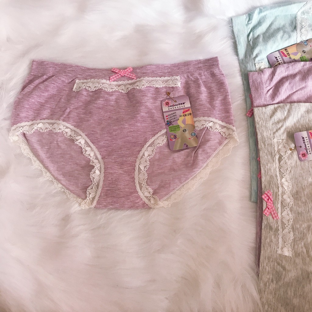 Quần Lót Cotton Thun Dệt Pha Ren Co Giãn 4 Chiều - Quần Chip Cotton Không Ra Phai Màu Khi Giặc Kháng Khuẩn Chống Ung Thư | BigBuy360 - bigbuy360.vn