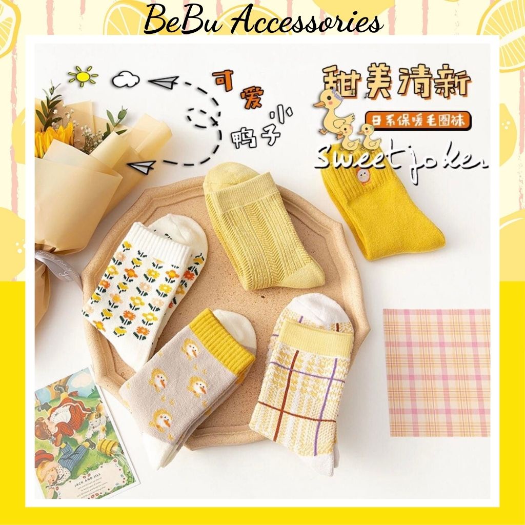 Tất chân nữ Camellia cực ấm dày dặn chất đẹp tông vàng siêu xinh