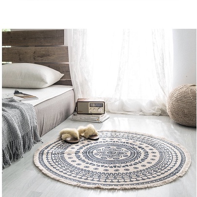 THẢM TRÒN 33CM-90CM, họa tiết vintage, phụ kiện decor, thảm lót trang trí