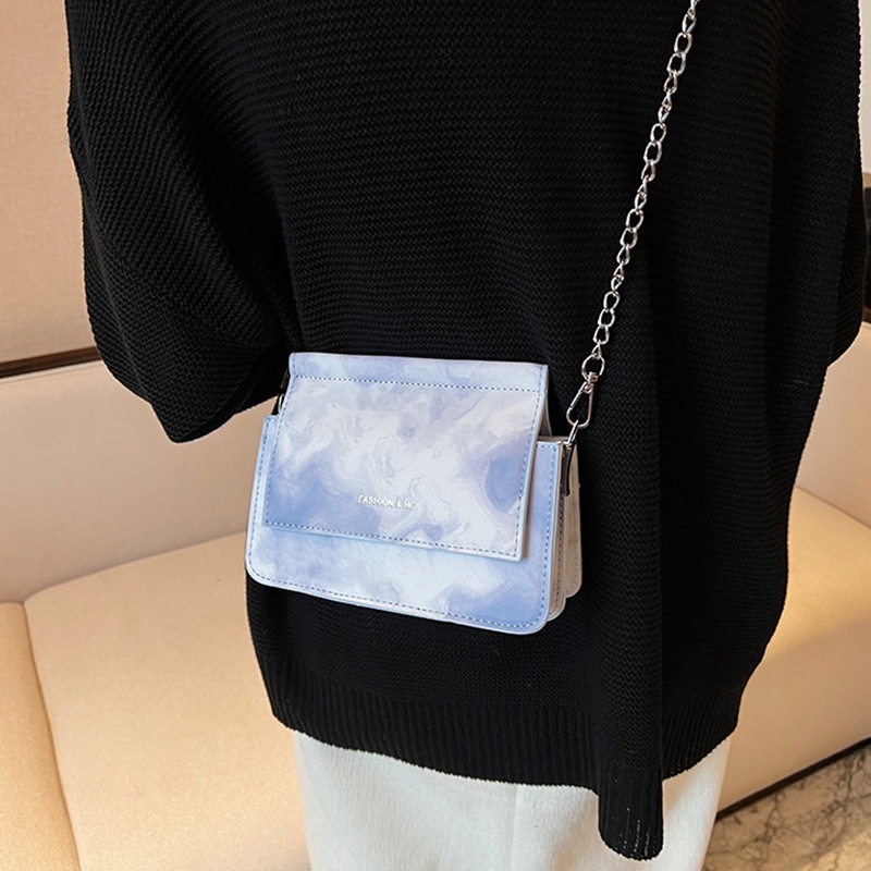 Túi Đeo Vai Hình Vuông Cỡ Nhỏ Màu gradient Phối Dây Xích Thời Trang Cho Nữ