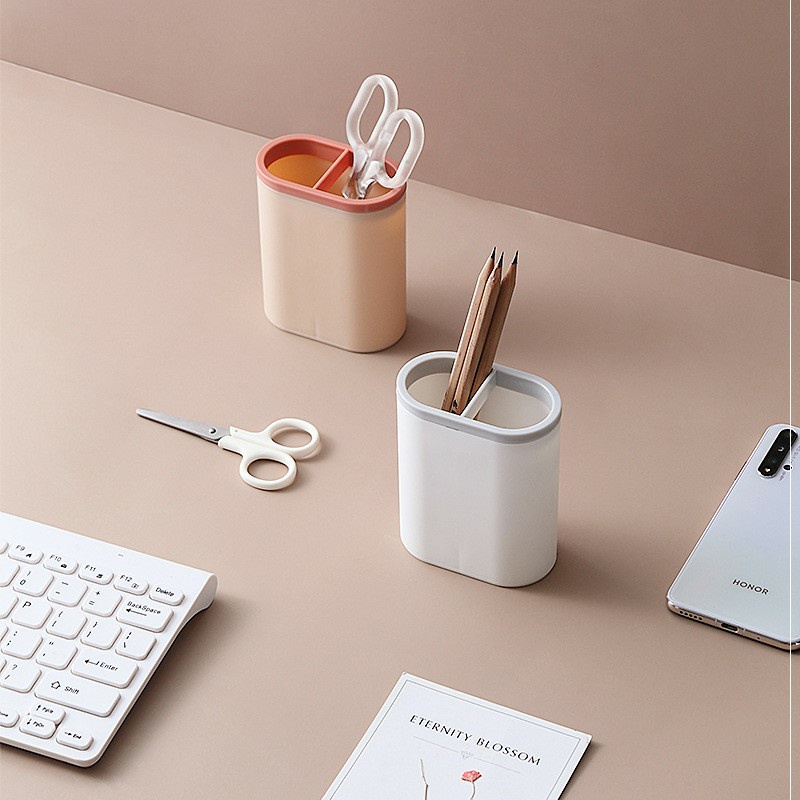 Ống Đựng Bút Cắm Bút Để Bàn Hai Ngăn