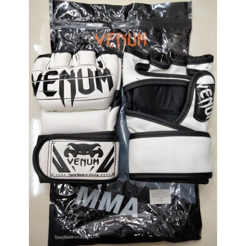 Găng tay tập boxing hở ngón venum MMA võ tự do(hình thật shop tự chụp)