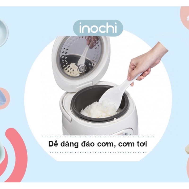 Thìa Xới Cơm Chống Dính Đế Đứng Sendai Inochi Cao Cấp, Muỗng Xới Cơm Nhựa Nguyên Sinh An Toàn