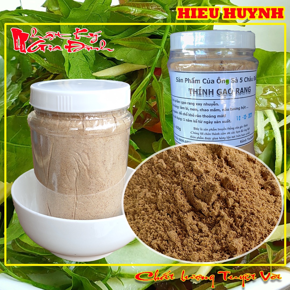 400gr Thính Gạo Rang Sẵn Làm Nhà Thơm Ngon Dùng Làm Mắm Hiệu Ông Bà 5 Châu Đốc