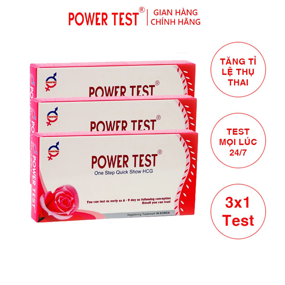 [Hỏa tốc] Combo 3 Que thử thai Powertest - Que thử thai phát hiện sớm - Test thử thai nhanh, hiệu quả tức thì - Che tên