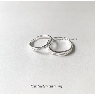 Nhẫn đôi bạc 925 First Date , nhẫn cặp nam nữ freesize Quinn Jewelry