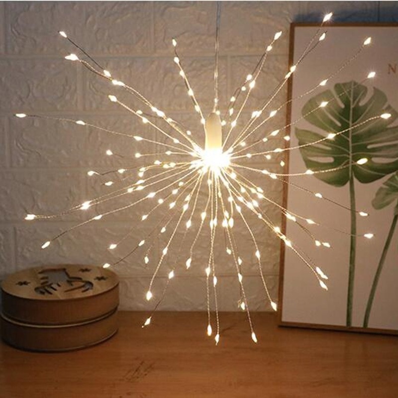 Dây Đèn LED 120/180 Bóng Hình Pháo Hoa Độc Đáo Trang Trí Nhà Cửa/ Sân Vườn