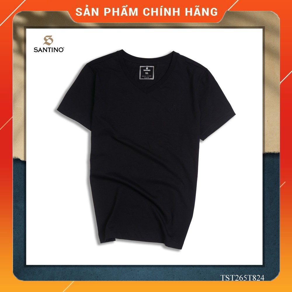 [Hàng hiệu-Giá Shock] Áo thun nam, Áo phông nam cổ tim Santino chất cotton co giãn thoải mái, phù hợp mọi lứa tuổi