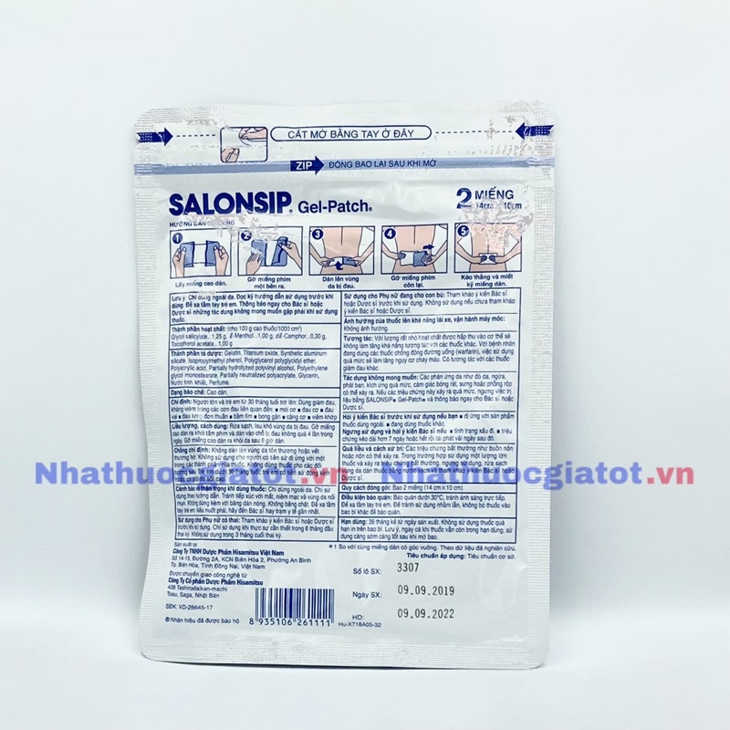 Cao Dán Salonsip Gel Patch 14cm x 10cm