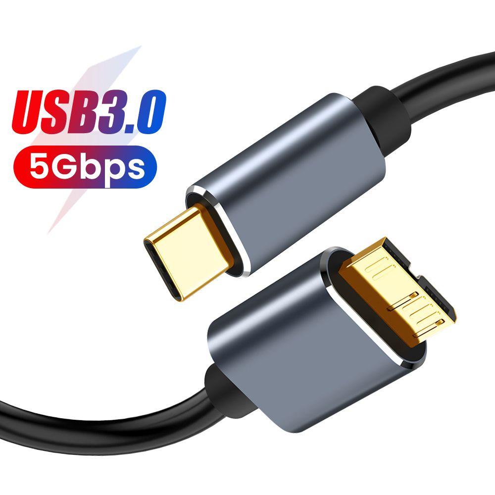 Dây Cáp Sạc Ổ Cứng Ngoài USB C 3.0 Micro B 0.5 / 1 / 1.5 / 2m 3A 5Gbps Type C Chất Lượng Cao