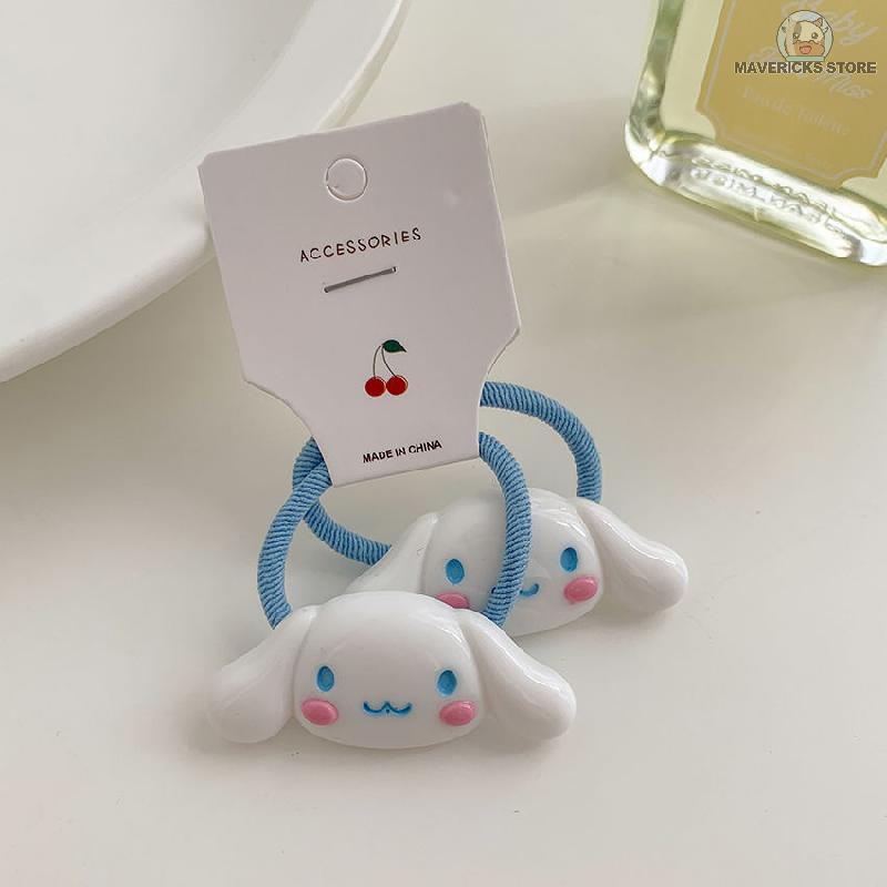 Dây buộc tóc co giãn hình chú chó cinnamon dễ thương phong cách Hàn Quốc