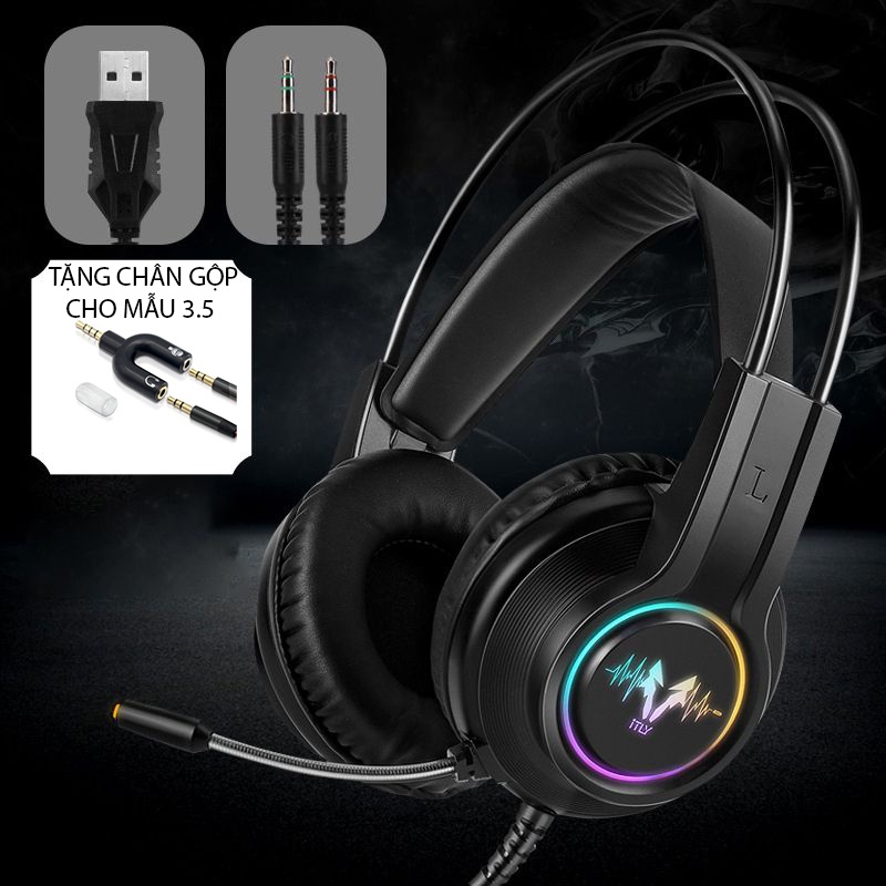 Tai Nghe Gaming H200 RGB .Tai nghe chụp tai đèn led sang trọng cho máy tính, điện thoại