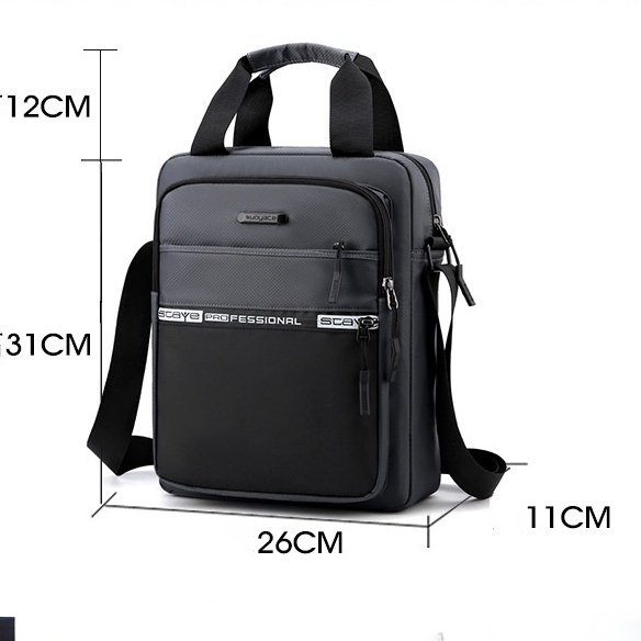 Túi đeo chéo vai cỡ A4 thời trang sành điệu tùy chọn màu sắc dành cho nam