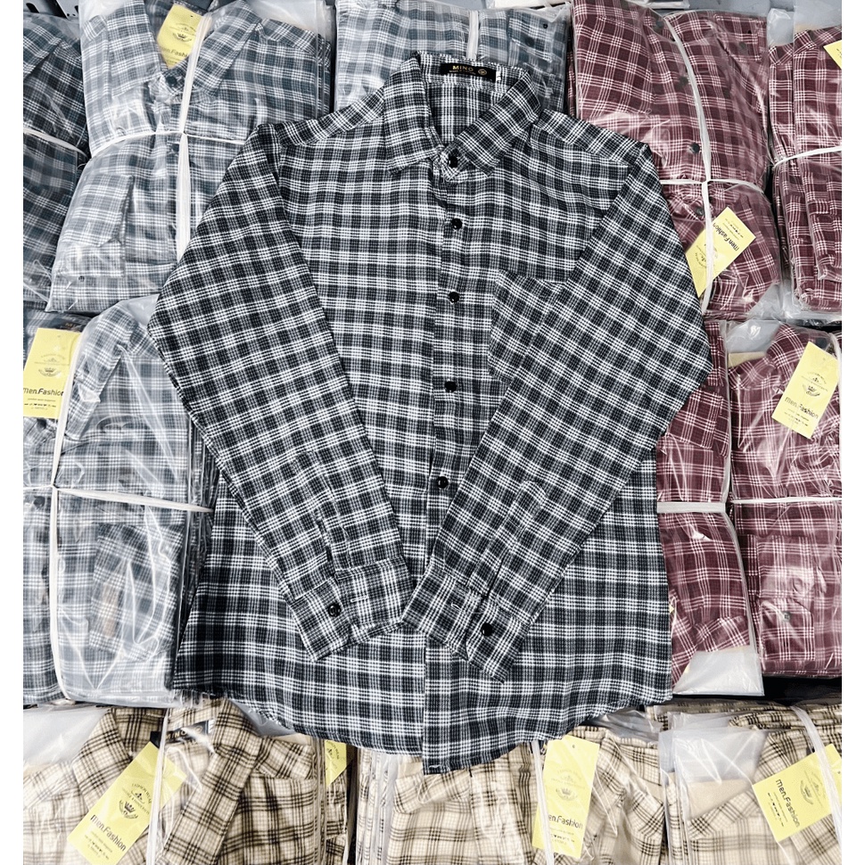 Áo Sơ Mi Nam Tay Dài Vải Nỉ Caro Phối Túi Chất Liệu Mềm Mát May Tỉ Mỉ Phong Cách Cá Tính Năng Động [NEW UNISEX]