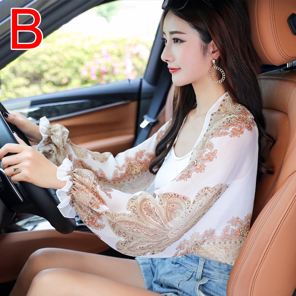 Áo Choàng Chiffon Dài Tay Chống Nắng Tia UV Thời Trang Xuân Hè Cho Nữ