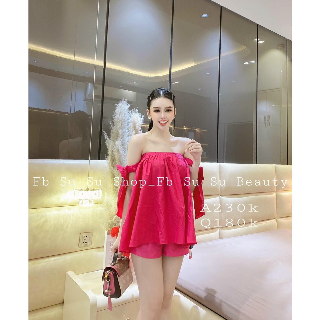 Áo Kiểu Von Hàn Quốc Trê Vai Kèm Tay Ngắn Phồng Rời Tiểu Thư TTKXA0387