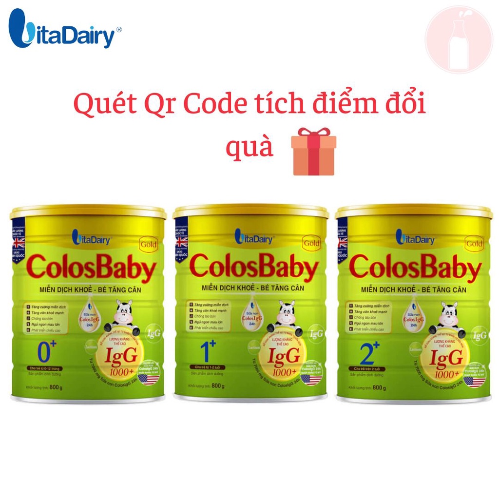 (Hàng nguyên tem) Sữa bột ColosBaby Gold số 0+/ 1+/ 2+ (Lon 800g)