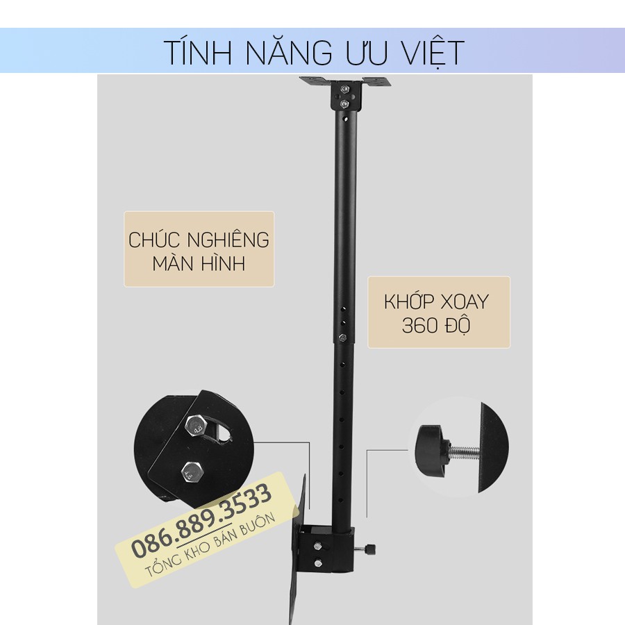 Giá Treo Tivi Thả Trần Xoay 360 Độ 24 - 43 Inch - Hàng Nhập Khẩu Model: DJ01