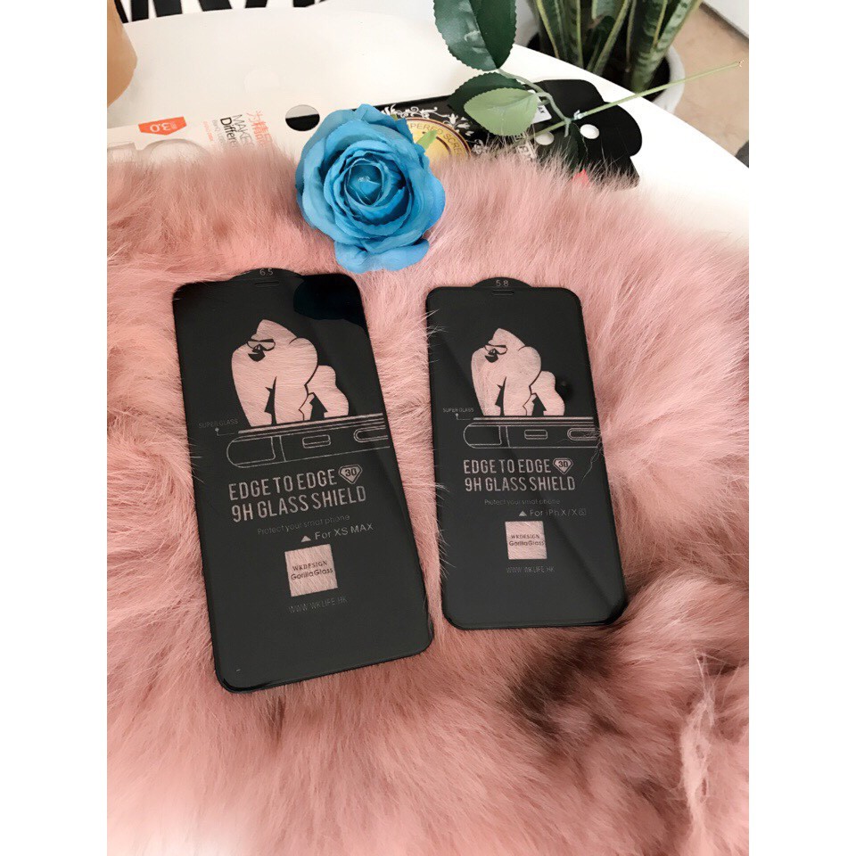 Kính Cường Lực KingKong Cho iphone 7/8PLUS-X-XS-XSMAX-11-11PRO-11PROMAX-12-12PRO Full Màn