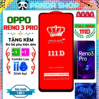 Kính cường lực Oppo Reno 3 Pro dán full màn hình 111D trong suốt - Độ cứng cực cao bảo vệ điện thoại vỡ màn hình.
