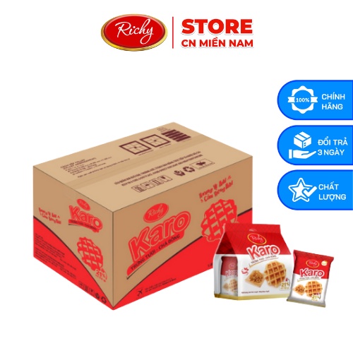 Thùng 72 bánh trứng tươi Karo Richy (12 bịch/thùng)