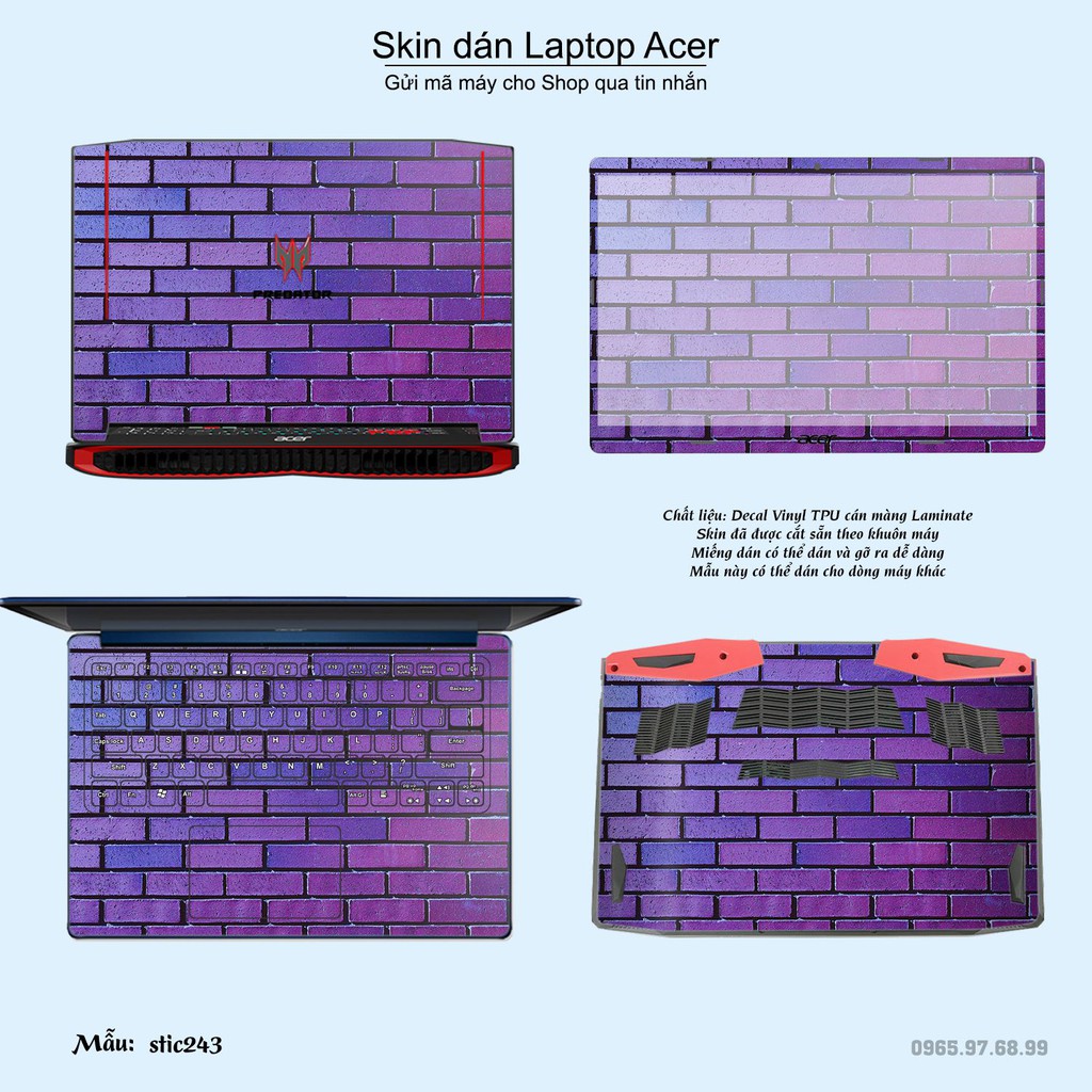 Skin dán Laptop Acer in hình Hoa văn sticker nhiều mẫu 39 (inbox mã máy cho Shop)