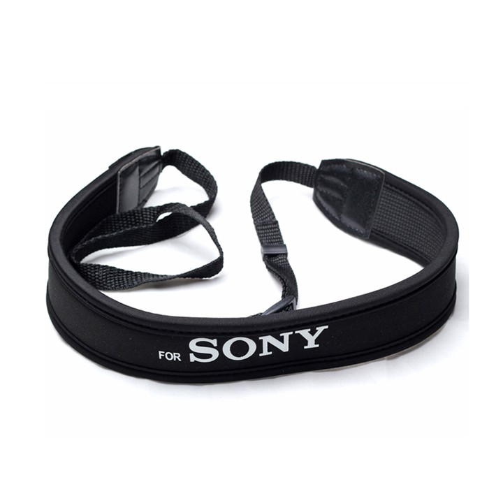 Dây đeo cổ máy ảnh chống mỏi chữ Sony có mút đệm dày dặn êm ái